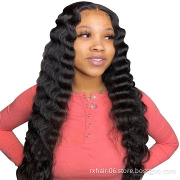 ISEE HAIR 13X6 Bundles Long Real Vendors Curly Finger 30 32 40 Inch Brazilian Human Hair Deep Wave Lace Front Wig